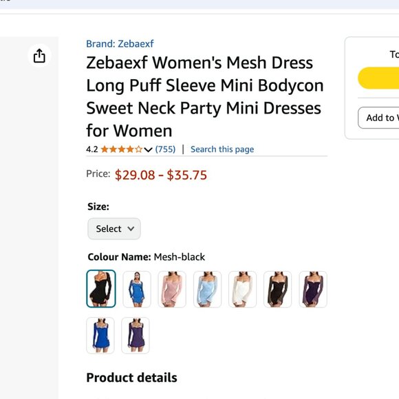 Black Mesh Dress - Size Large - EUC - Picture 2 of 4